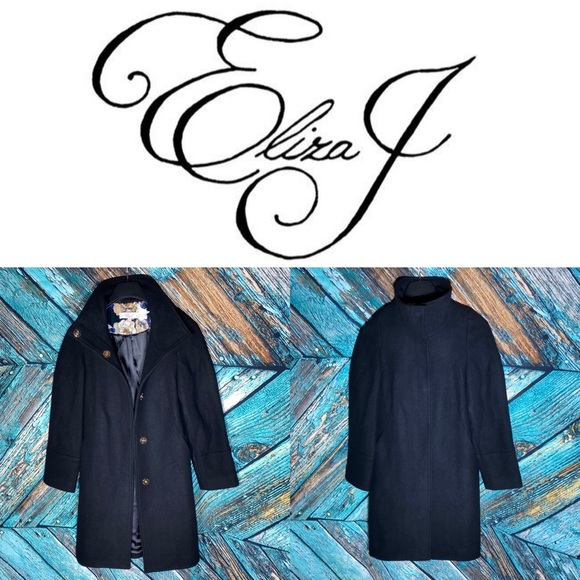 Eliza J Wool Blend Topper Coat, Black Size S - Picture 3 of 10